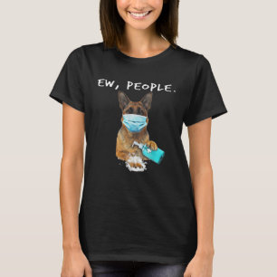Camiseta Pastor Alemán Ew Personas Perro Que Lleva Mascaril