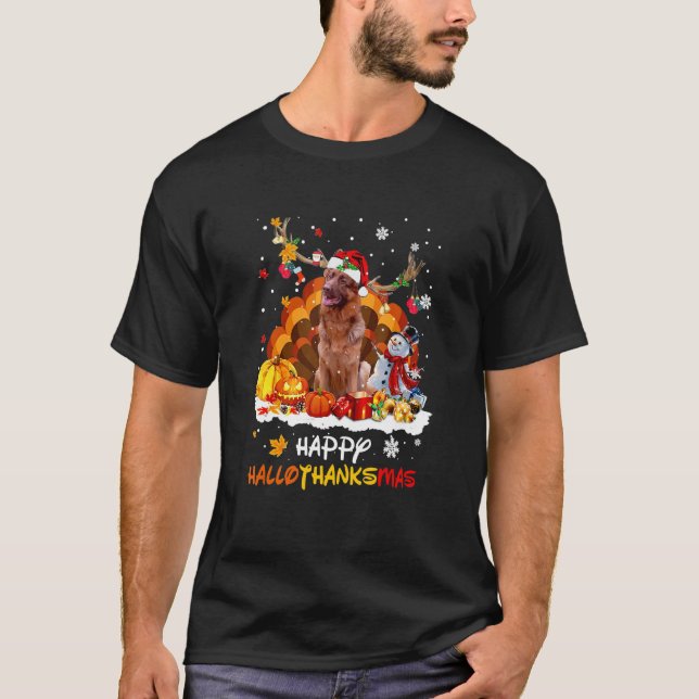 Camiseta Pastor Alemán Feliz Hallothanksmas (Anverso)