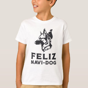 Camiseta Pastor alemán Feliz Navi-Perro Perro animal cosech