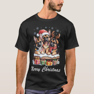 Camiseta Pastor Alemán Feliz Navidad Amantes de Perros Dive