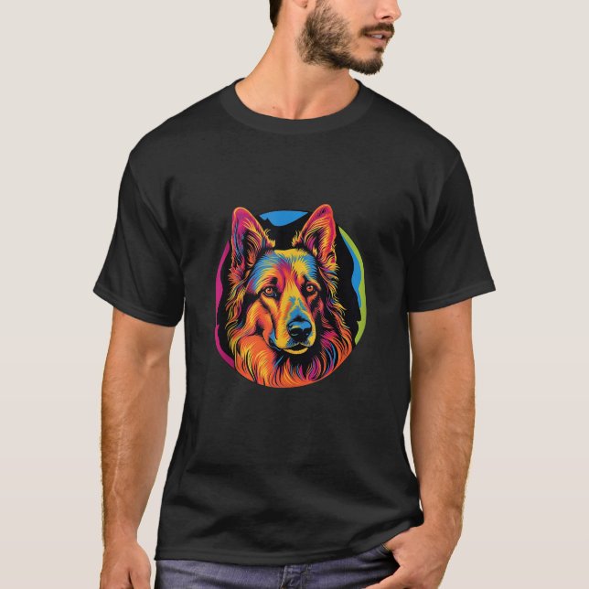 Camiseta Pastor alemán Funny Dog Pop Mascota de arte Love M (Anverso)