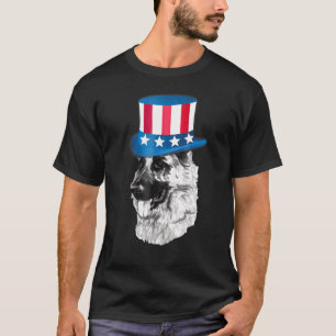 Camiseta Pastor Alemán Gorra De Bandera Estadounidense 4 De