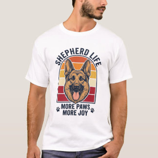 Camiseta Pastor Alemán Grabado Retro Amante Perros