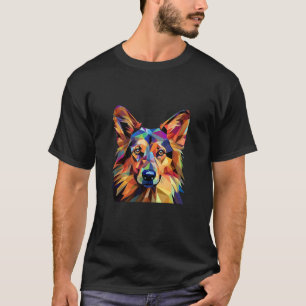 Camiseta Pastor Alemán Gracioso Cubismo De Perro Amar A Mam