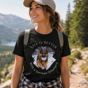 Camiseta Pastor Alemán GSD Foto La Vida Es Mejor