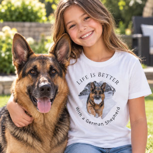 Camiseta Pastor Alemán GSD Foto La Vida Es Mejor chica