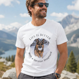 Camiseta Pastor Alemán GSD Foto La vida es mejor hombres