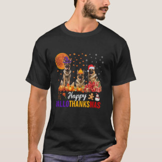 Camiseta Pastor alemán Hallothanksmas Halloween Thanksgiv