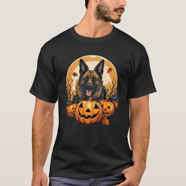 Camiseta Pastor Alemán Halloween (Anverso)
