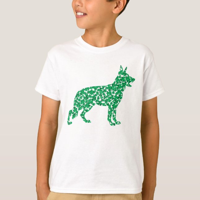 Camiseta Pastor alemán hecho de Shamrock (Anverso)