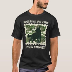 Camiseta Pastor Alemán K9 Honrando a Todos los que Sirviero