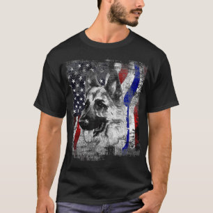 Camiseta Pastor alemán k9 Perro de la policía de la bandera