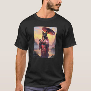 Camiseta Pastor Alemán Kimono Perro Divertido Geisha