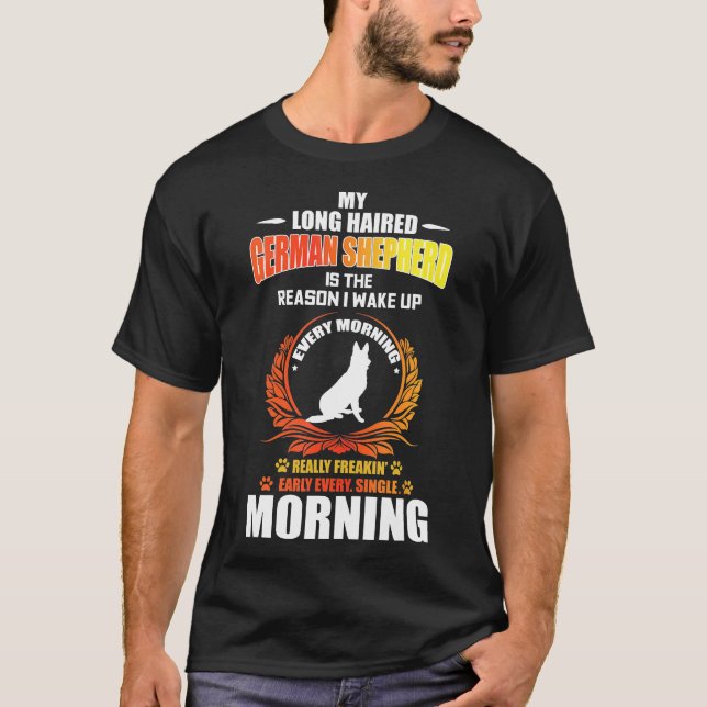 Camiseta Pastor Alemán Largo Haired Gsd (Anverso)