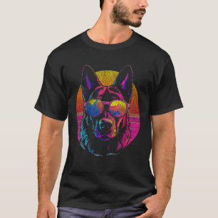 Camiseta Pastor alemán llevando gafas de sol - Perro colori
