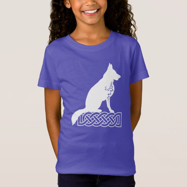 Camiseta Pastor Alemán Loki Nudo de Marinero Blanco   (Anverso)
