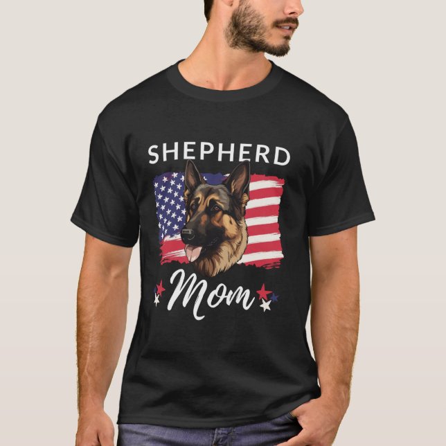 Camiseta Pastor alemán mamá Perro ama por su madre dueña (Anverso)