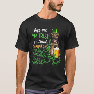 Camiseta Pastor alemán me besa soy irlandés o ebrio o qué
