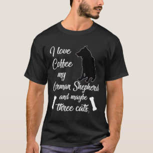 Camiseta Pastor alemán me encanta el café de mi pastor alem