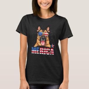 Camiseta Pastor Alemán Merica Bandera De Usa 4 De Julio Per