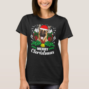 Camiseta Pastor alemán merry Christmas Dog