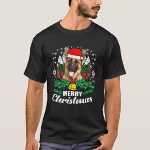 Camiseta Pastor alemán merry Christmas Dog