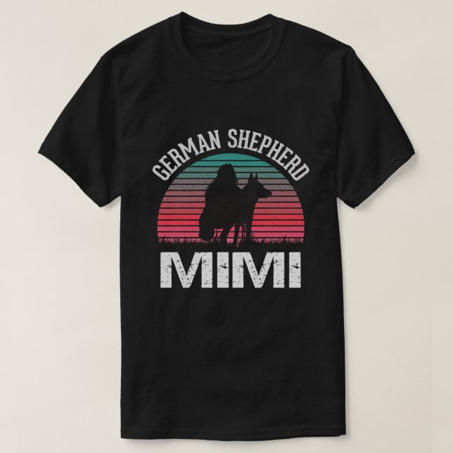Camiseta Pastor alemán MIMI Perro vintage (Diseño del anverso)