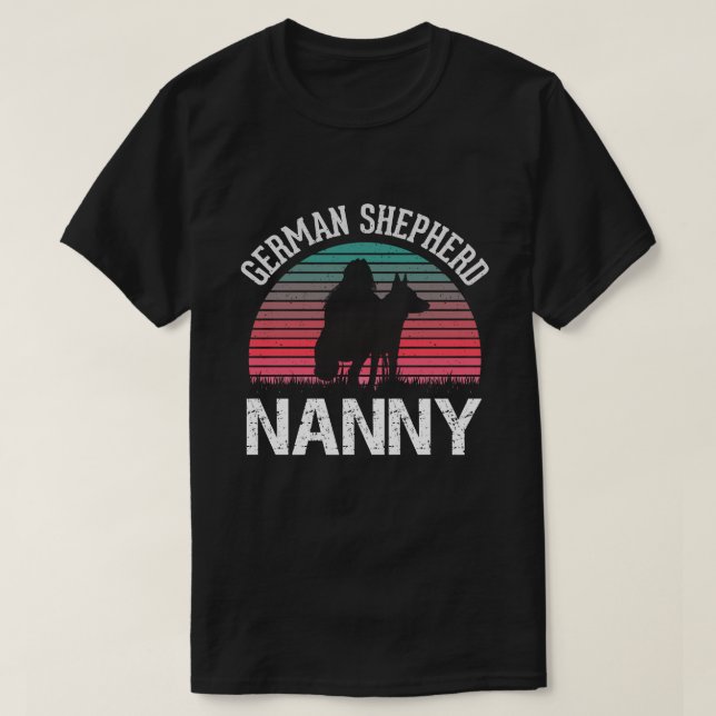 Camiseta Pastor alemán NANNY Perro vintage (Diseño del anverso)