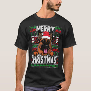 Camiseta Pastor Alemán Navidad Mascota Pijama Navideño