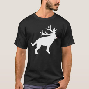 Camiseta Pastor Alemán Navidad Nariz Reno
