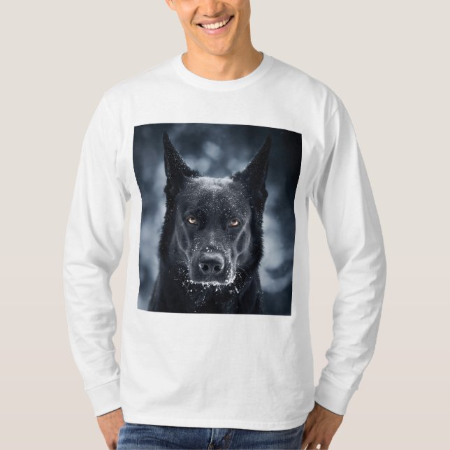 Camiseta Pastor alemán negro (Anverso)
