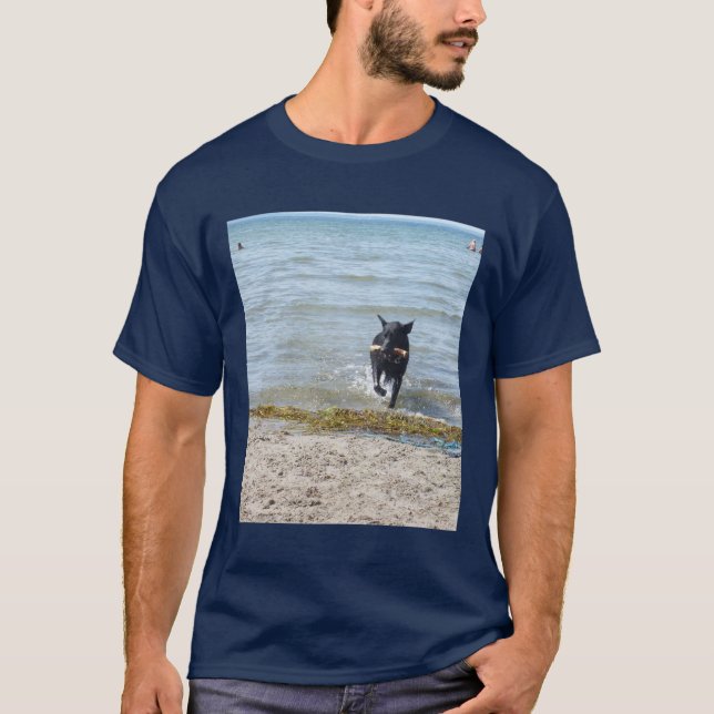 Camiseta Pastor alemán negro de la laca (Anverso)