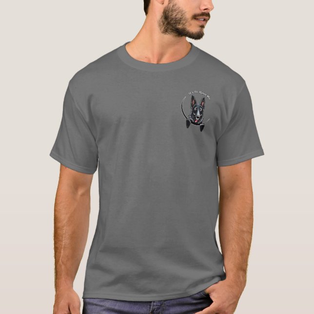 Camiseta Pastor alemán negro IAAM Pocket (Anverso)