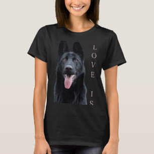 Camiseta Pastor Alemán Negro Madre Padre Amor