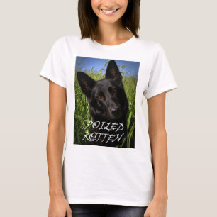 Camiseta pastor alemán negro malcriado