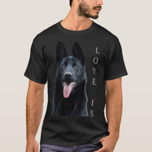 Camiseta Pastor alemán negro Pastor perro mamá papá amor