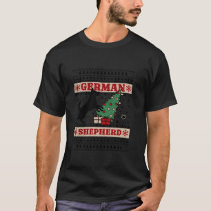 Camiseta Pastor Alemán Negro Propietario Árbol de Navidad S