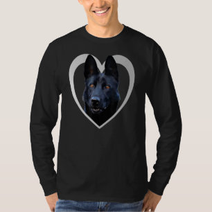 Camiseta Pastor alemán negro - Schäferhund Herz