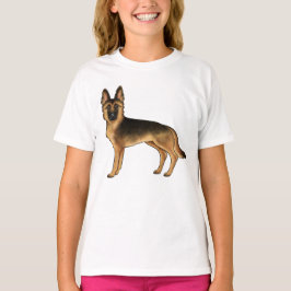 Camiseta Pastor Alemán Negro y Castaño Dibujo Animado Diver