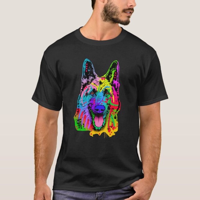 Camiseta Pastor Alemán Neon Shepherd Shepherd (Anverso)