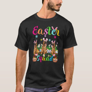 Camiseta Pastor Alemán Oreja de Conejo Feliz de Pascua E