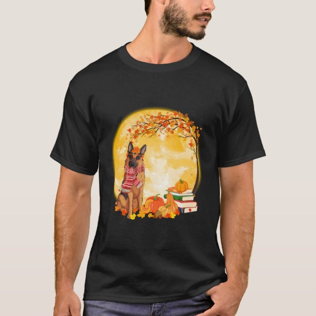 Camiseta Pastor Alemán Otoño Caída Camión De Calabaza Mappe (Anverso)