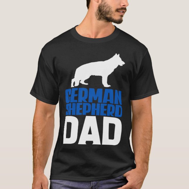 Camiseta Pastor Alemán Papá Azul (Anverso)
