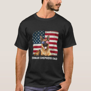 Camiseta Pastor Alemán Papá Bandera Americana El 4 De Julio