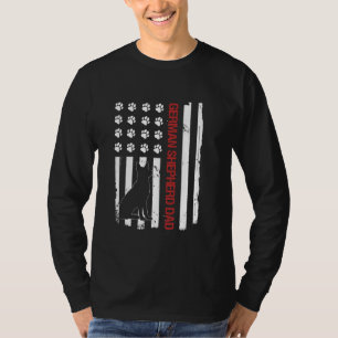 Camiseta Pastor Alemán Papá Bandera Estadounidense Perro Lo