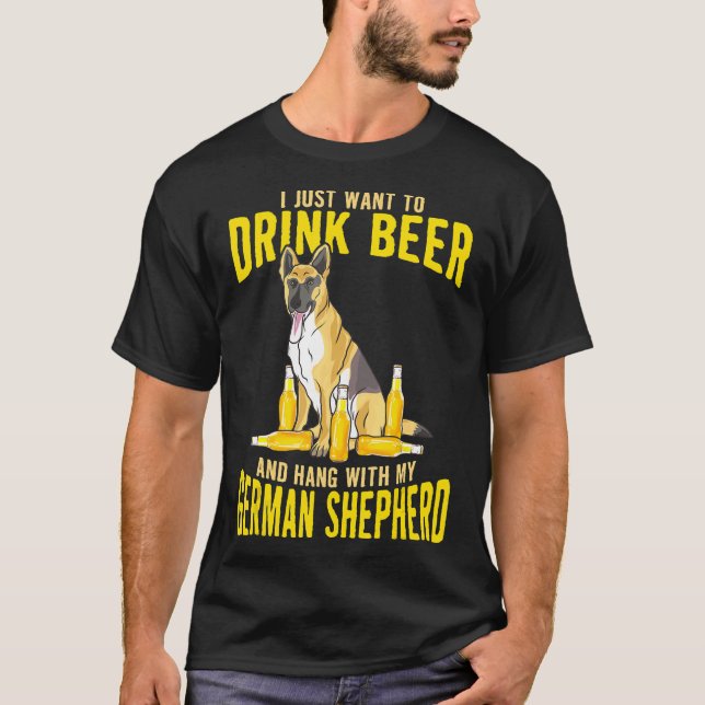 Camiseta Pastor Alemán Papá Beer Bebe Bebe Bebida (Anverso)