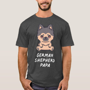 Camiseta Pastor alemán Papa Kawaii Anime Perro dueño del am