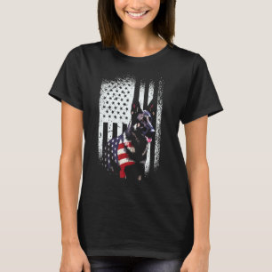 Camiseta Pastor Alemán Patriótico 4 de Julio Bandera Americ