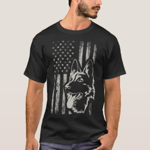 Camiseta Pastor Alemán Patriótico Bandera Americana 4 De Ju