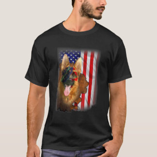 Camiseta Pastor Alemán Patriótico Bandera Americana Perro 9